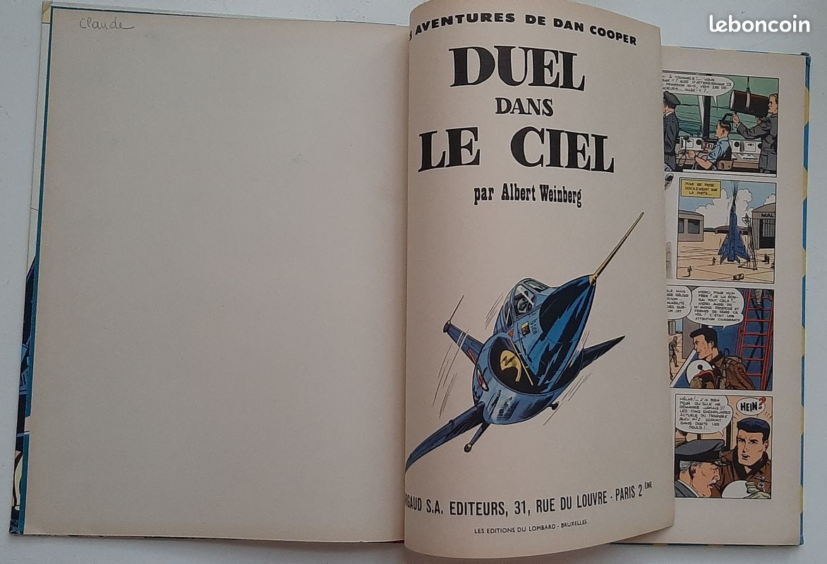 Belle BD Duel dans le ciel, Edition originale de 1962 (avec les pointsTintin) (image 3)