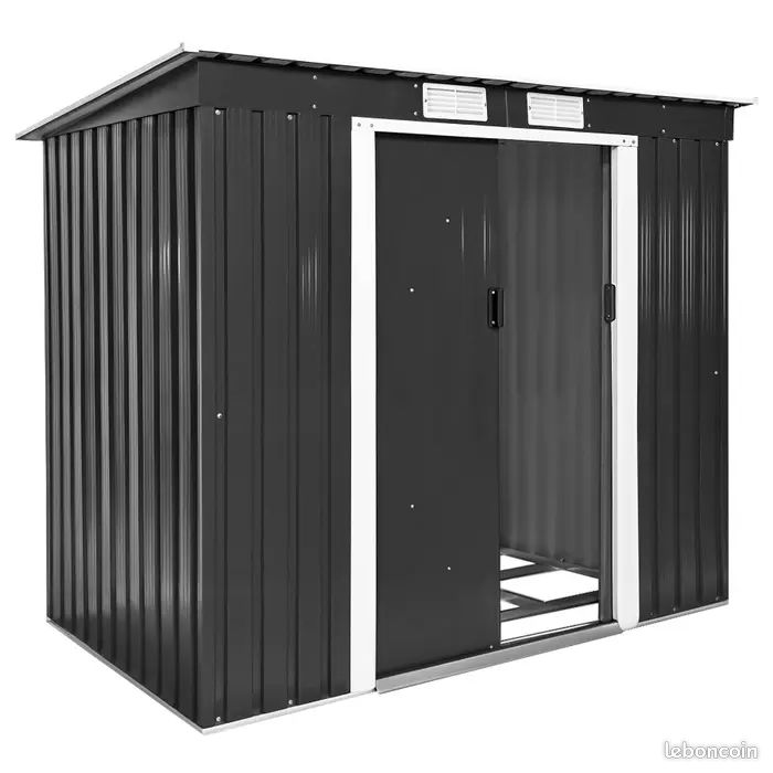 Abri de Jardin Métal 2,7 m² - Porte Coulissante et Fondation Intégrée (image 1)
