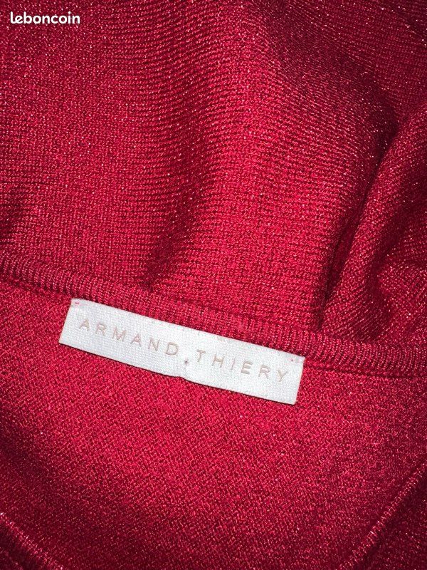 Pull Armand Thiery Manches 3/4 à Strass - Taille 38/40, Rose, Occasion Excellent état