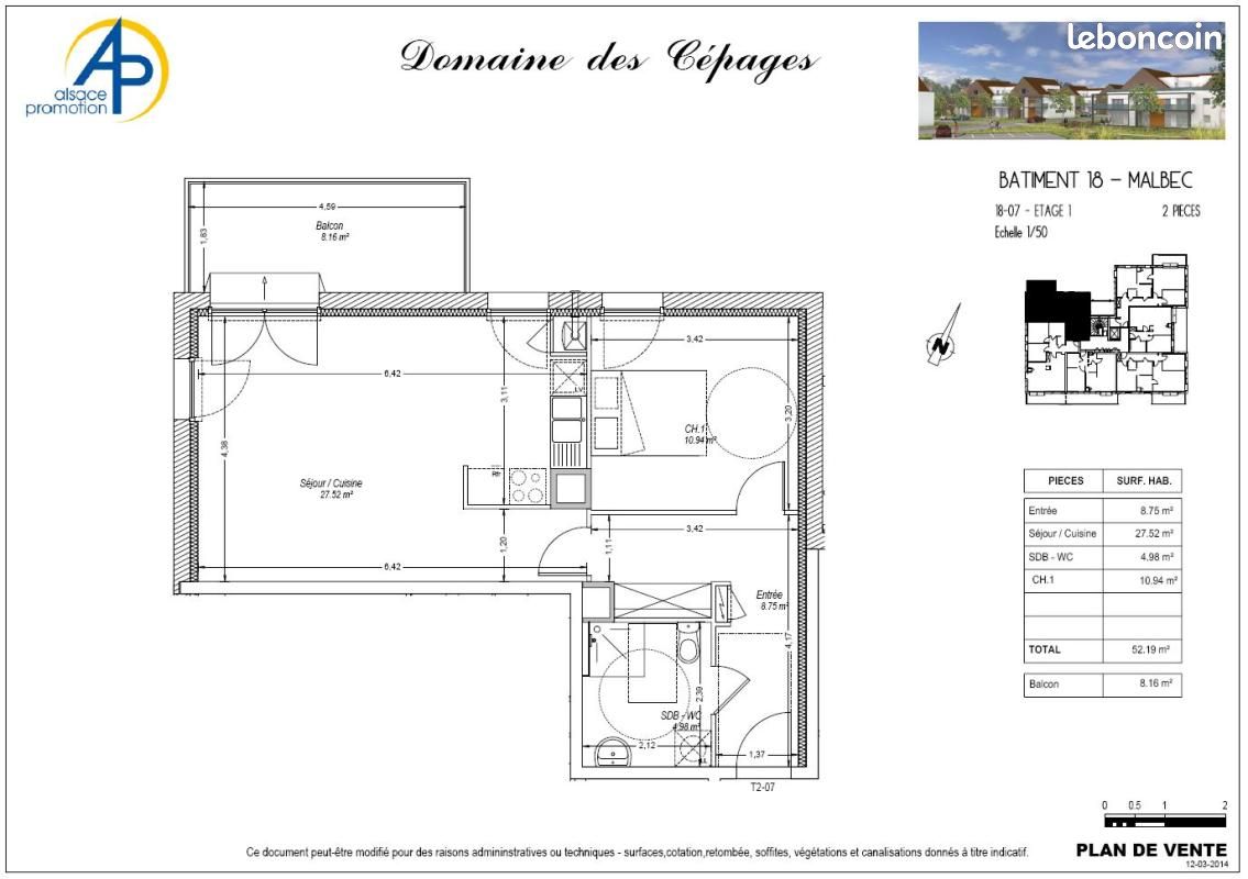 Appartement 2 pièces 52 m² · à Colmar · 52 m² · 164 300 €