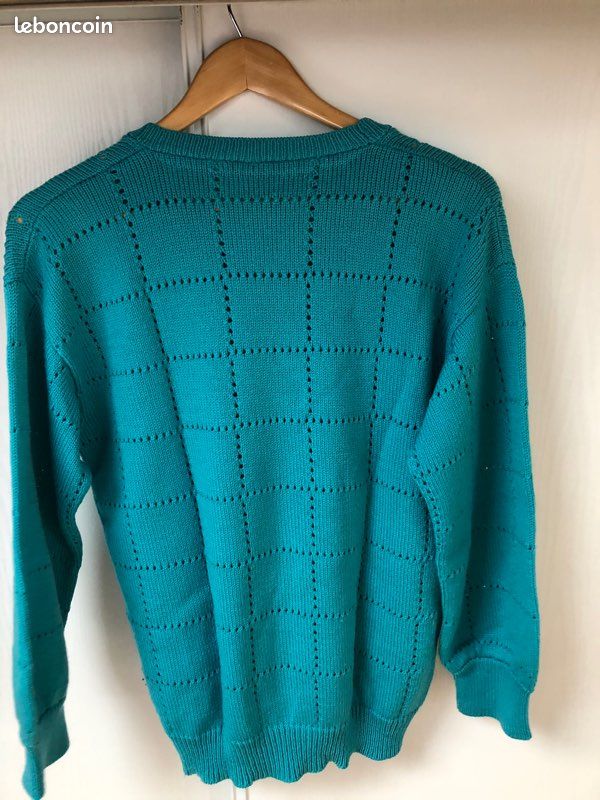 Pull vintage vert turquoise Taille S/M (image 3)