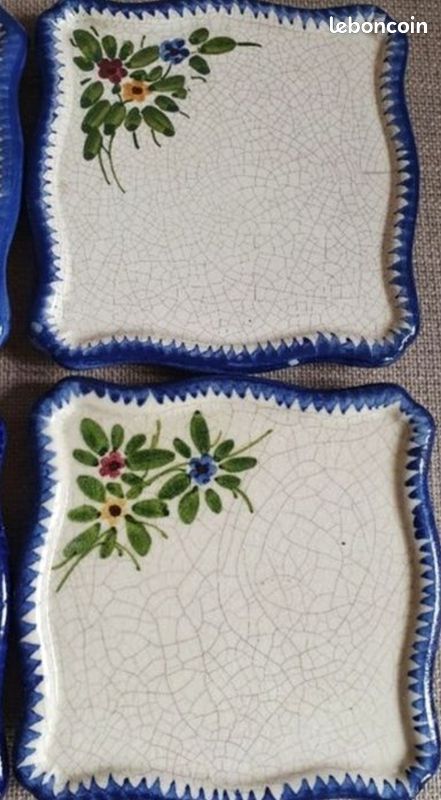 8 petites assiettes en faïence craquelée (image 3)