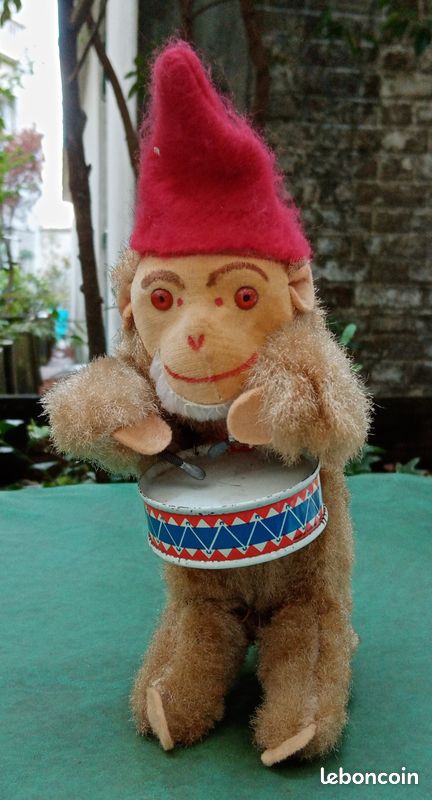 JOUET ANCIEN SINGE Peluche Automate Mecanique Musicien Max Carl West Germany EUR 39,00 - FR