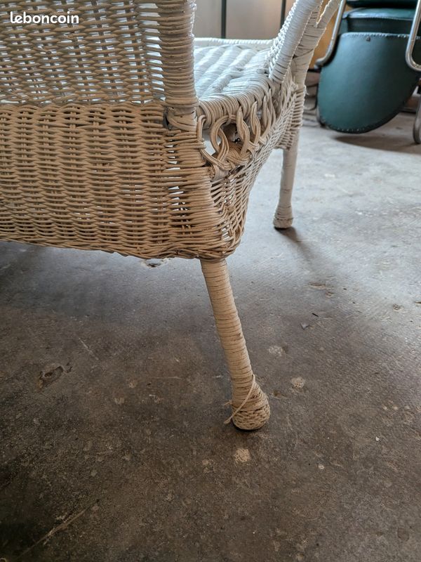 Banquette en rotin , banc jardin (image 4)