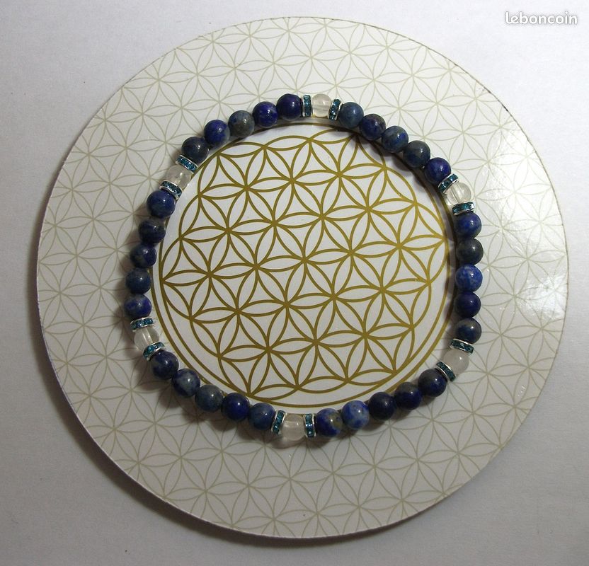 Bracelet lapis-lazuli et cristal (image 1)