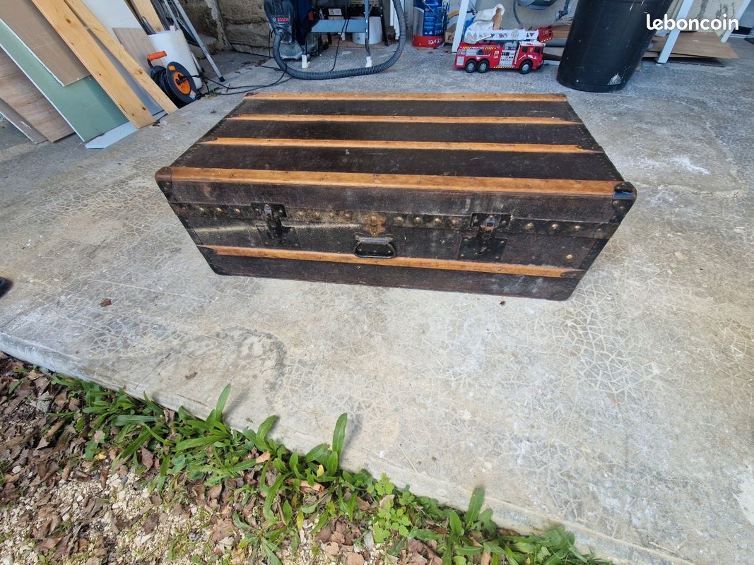 Malle rangement vintage bois (image 2)
