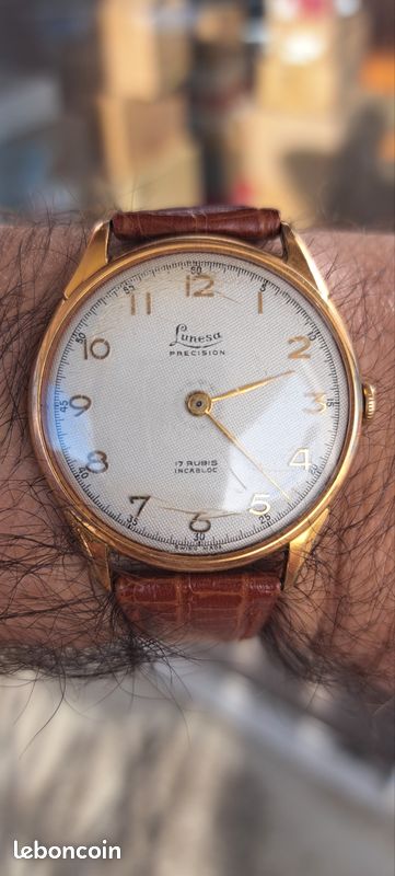 Montre Mécanique Vintage Lunesa Precision 17 Rubis - Avec Bracelet Extensible, Fonctionne, Occasion
