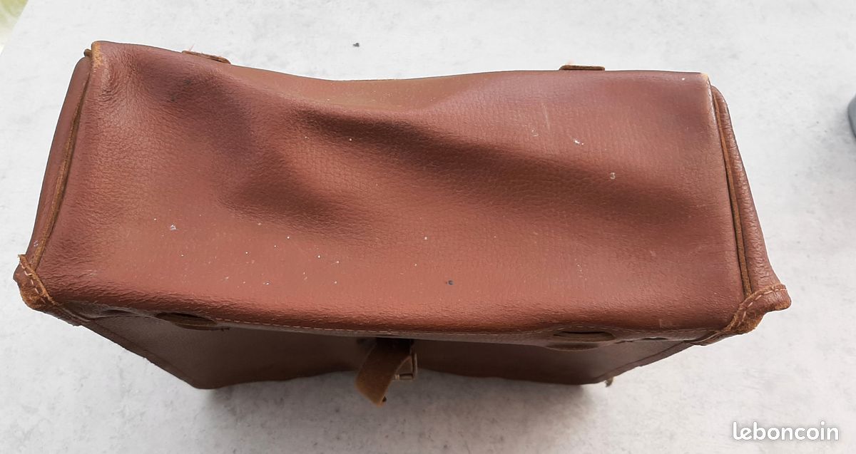 Ancienne sacoche pour outils de vélo en cuir brun Rigide