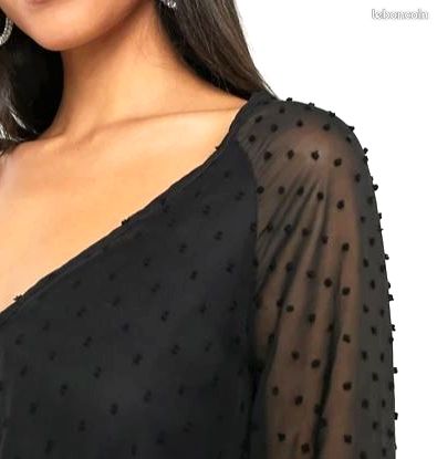 Robe patineuse noire manches longues Missguided (taille S) neuve (image 6)
