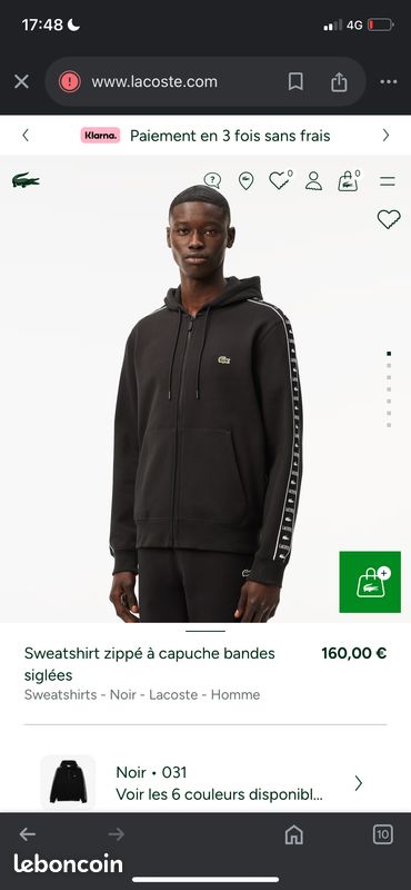 Lacoste Vetement Paiement Fois Sans Frais Cb Sweat Zippé Gris
