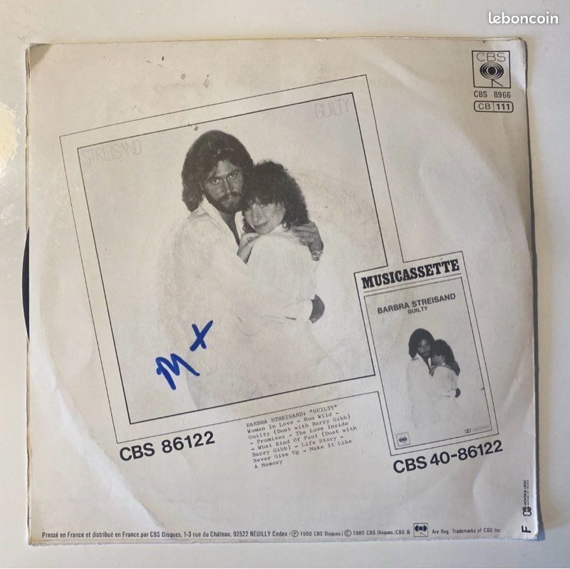VINYLE 45 Tours BARBARA STREISAND 1980 (image 2)
