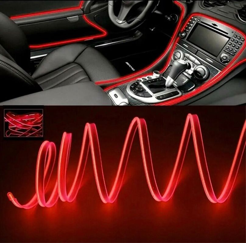 Bande Lumineuse LED 12V « Rouge style Audi » Éclairage ambiance Voiture -  Neuf 2 mètres - Équipement auto
