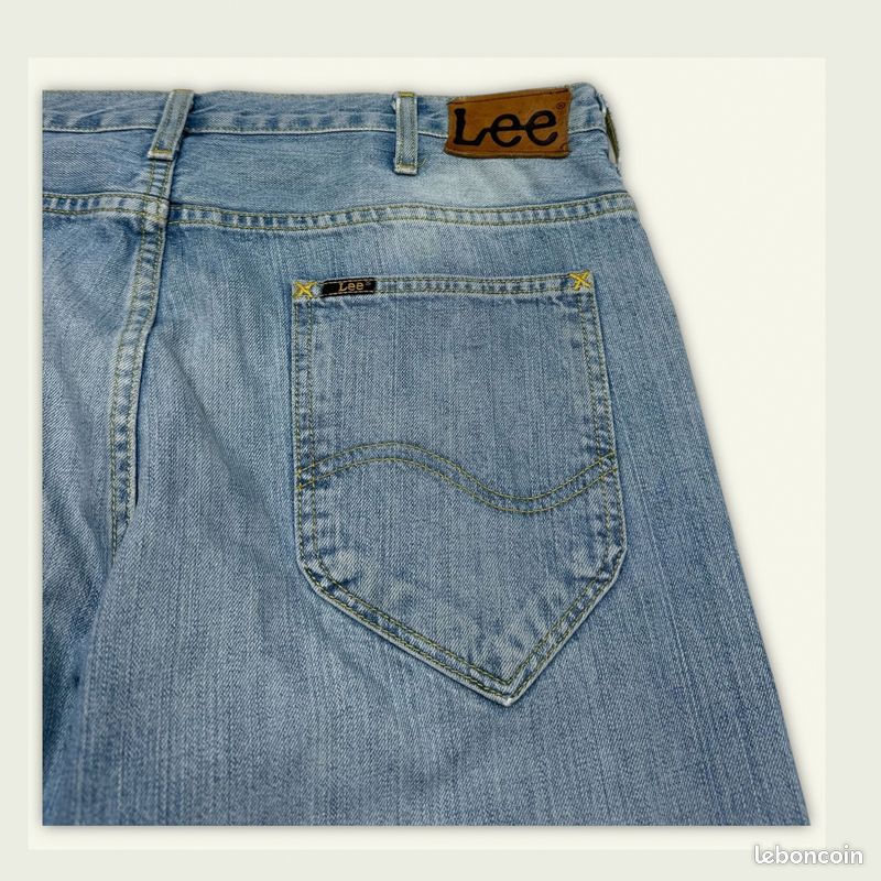 Jeans Homme Lee W36 L32 Bleu clair Coton Traces d'usure visibles Regular Normal (image 6)