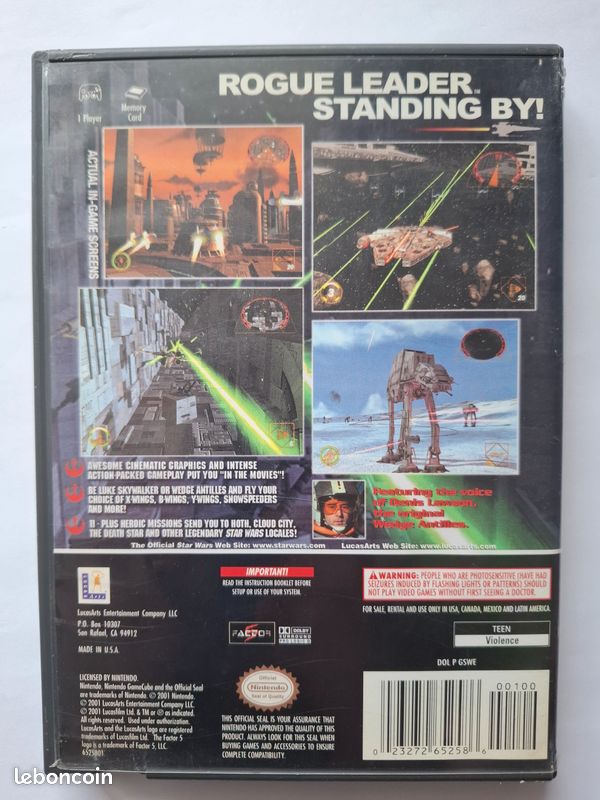 Star Wars rogue Squadron II rogue leader ntsc usa Nintendo gamecube (image 5)