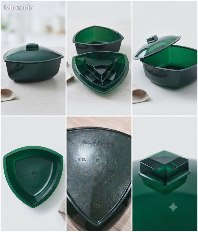 Saladier Tupperware vert émeraude Lotus (image 1)