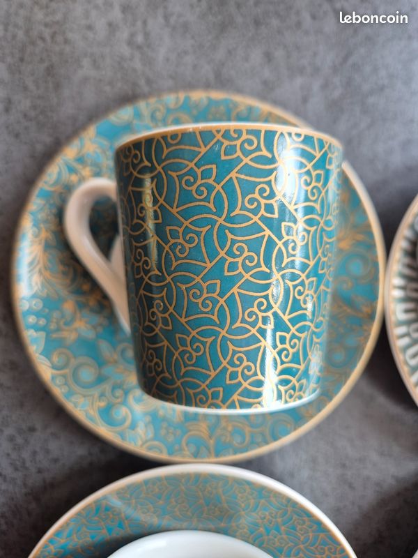 Service café 6 tasses expresso en porcelaine (image 8)