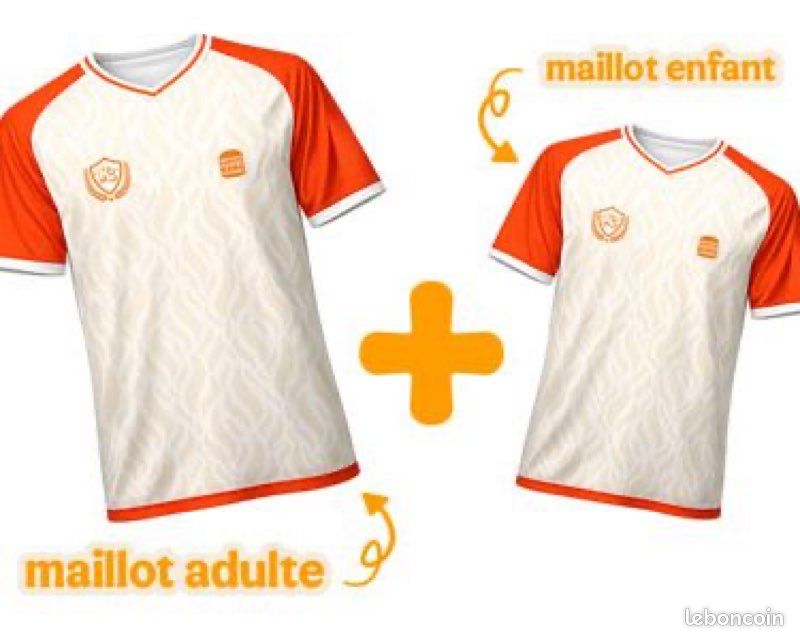 Lot Duo Maillots foot adulte et enfant Burger King (image 5)