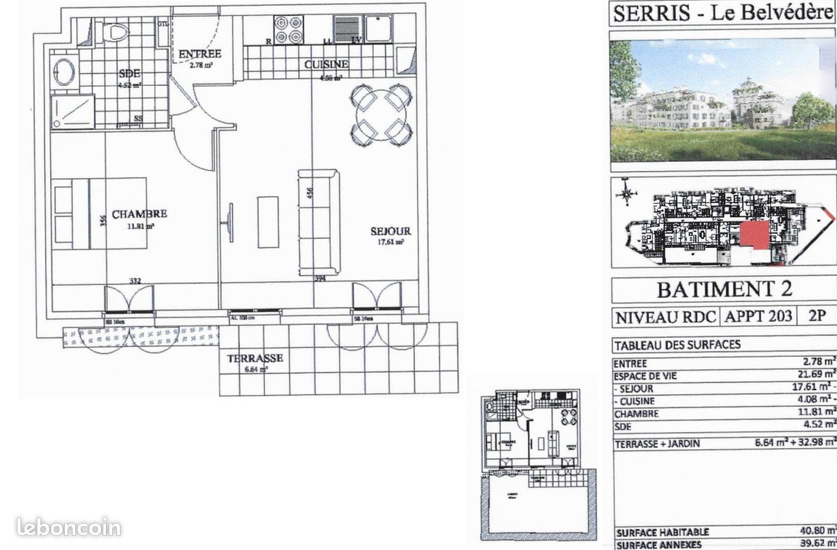 Appartement 2 pièces 45 m² · à Serris · 45 m² · 850 €/mois