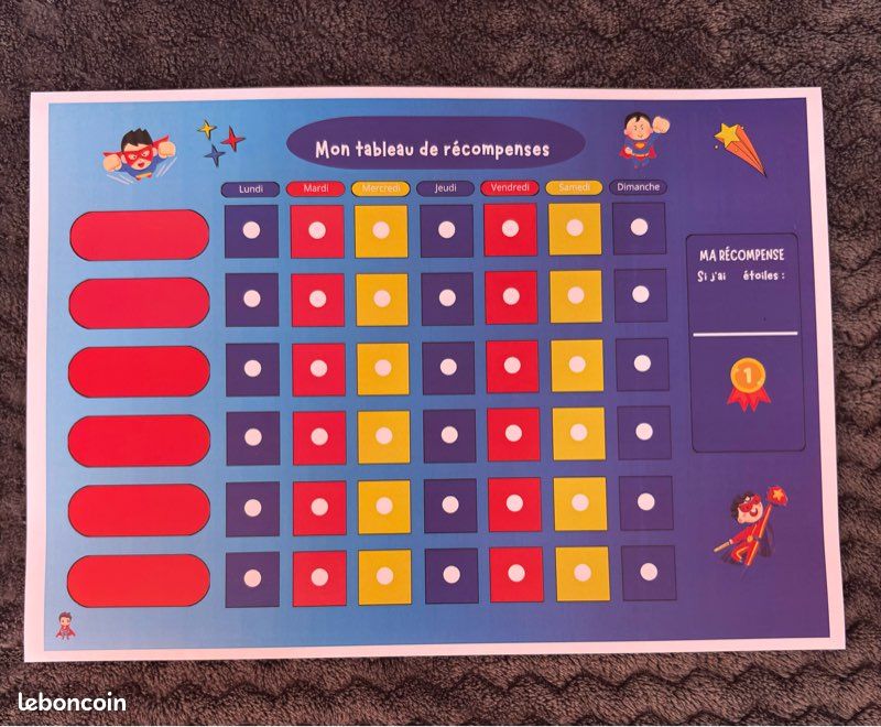 BIROYAL Tableau de corvées magnétique pour enfants - Pack de 2, Tableau de récompense et de responsabilité