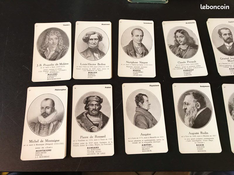 Jeu De 7 Familles Ancien – Les Grands Hommes De France – Cartes Vintage