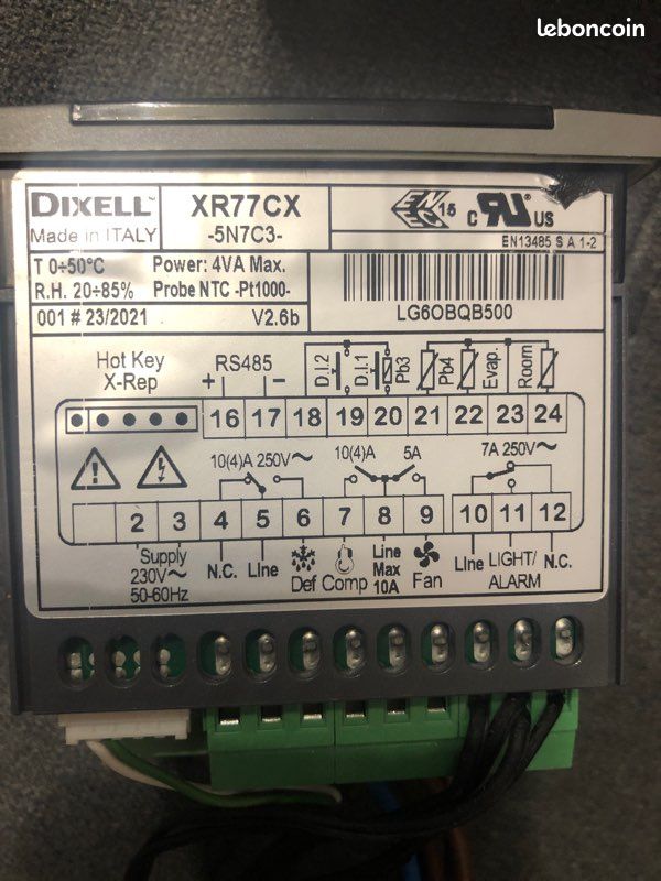 Régulateur température DIXELL XR77CX 5N7C3 prix unitaire (image 2)