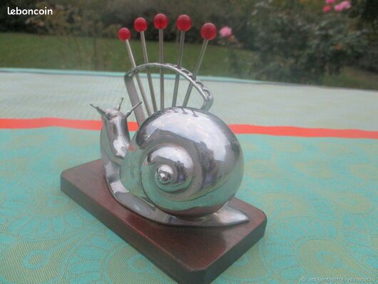 Piques Apéritif Escargots Vintage, Métal Argenté Avec Perle Naturelle, Lot