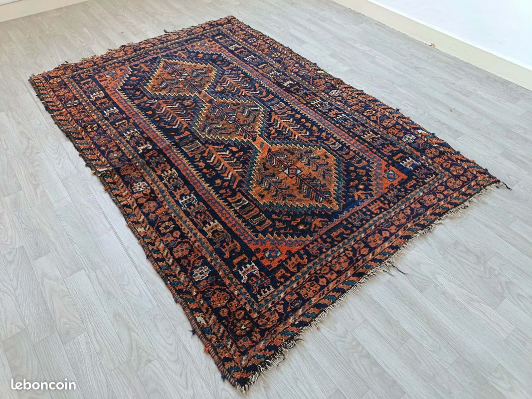 Lagerverkauf Perserteppich Hamadan Kurzflor 320x150 handgeknüpft carpet KL 3935