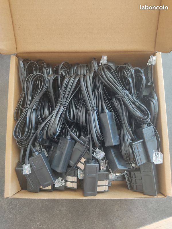 Lot de 31 cordons téléphonique fiche T vers RJ11 180cm neufs (image 1)
