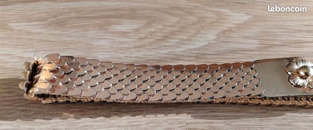 Ceinture fine dorée en métal extensible pour femme, modèle Krokae