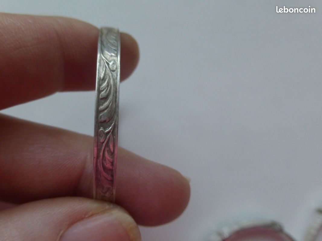 Bracelet ancien enfant argent marqué silver 5,50gr la. Maxi 5cm ép.4mm tbé (image 3)