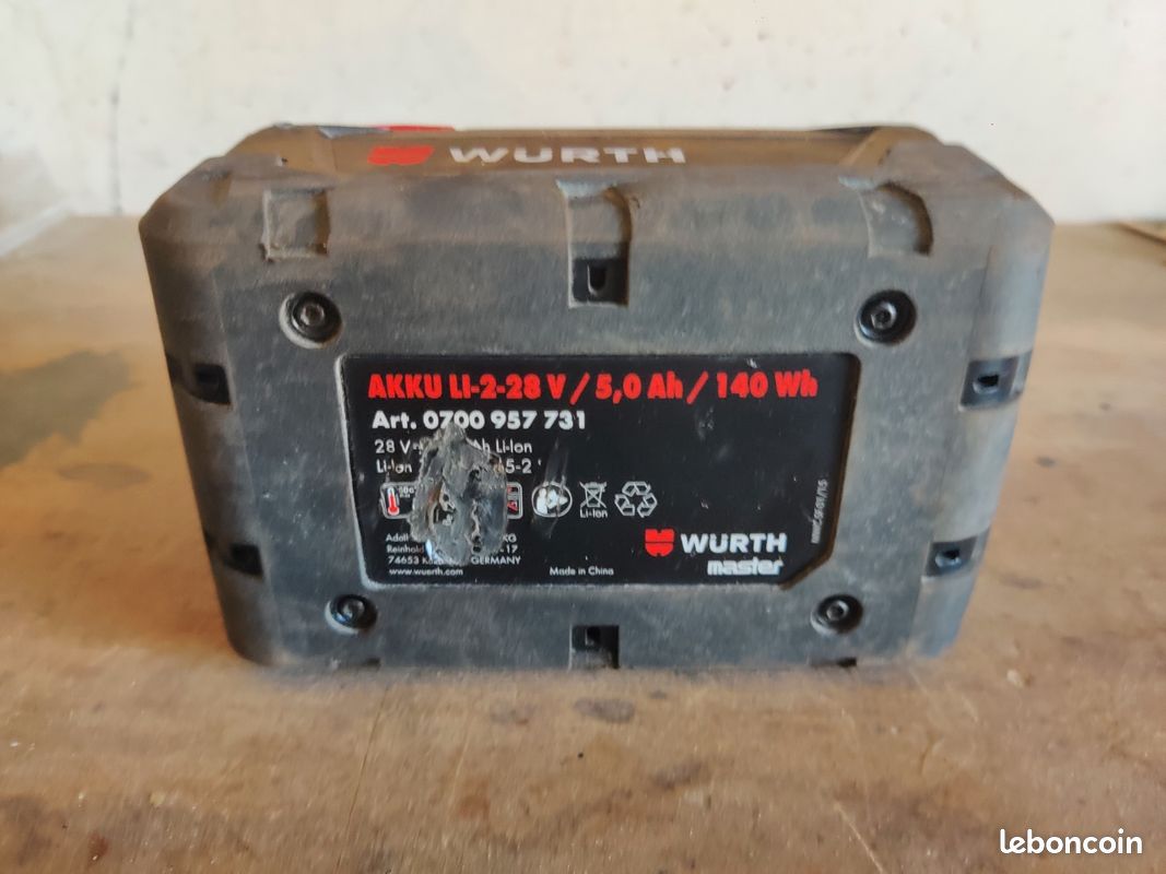 Batterie würth master 28v 5Ah Milwaukee m28 li-ion m 28 5,0 ah berner supérieur 18v 140 wh pile chargeur art 0700 957 731 (image 4)