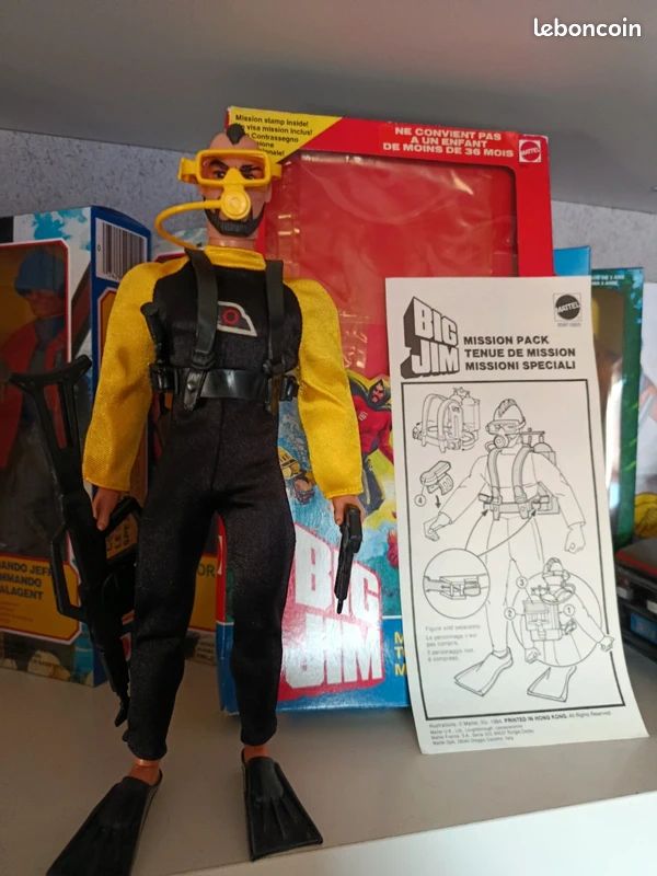 BIG JIM MATTEL Tenu Accessoires Professeur Obb Mission Espionnage EUR 70,00 - FR