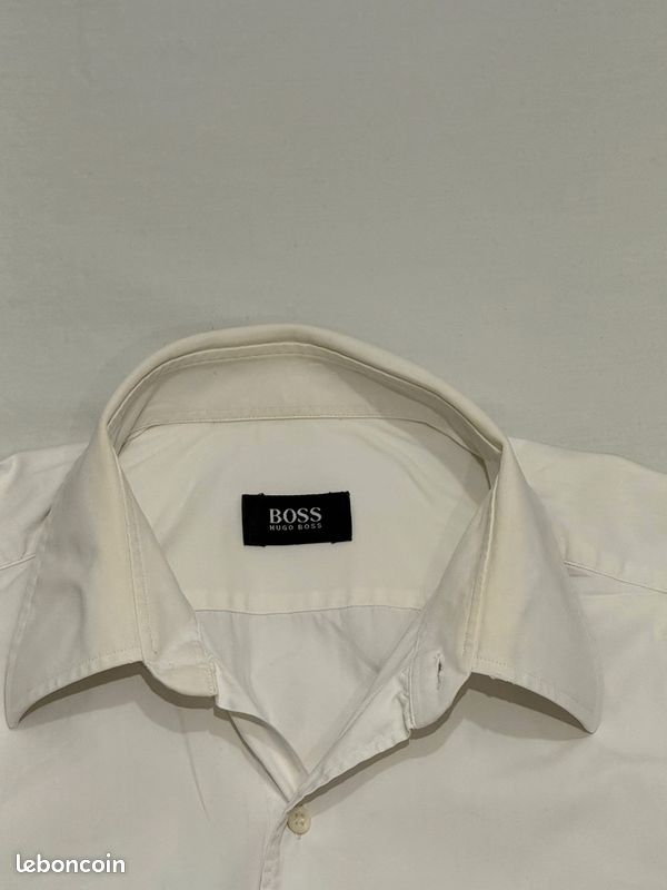 Chemise Homme Hugo Boss Blanche Jacques - Taille L, Coupe Slim, 100% Coton - Occasion Très Bon état
