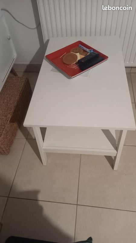 Table basse blanche 2 plateaux rectangulaire (image 4)