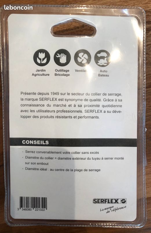 5 blisters colliers neufs SERFLEX acier (image 2)