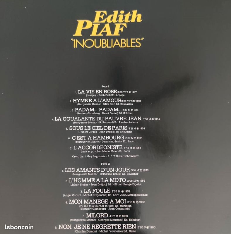 Disque vinyl e Edit Piaf (image 2)