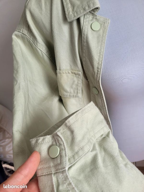 Veste en jean verte 38 (image 3)