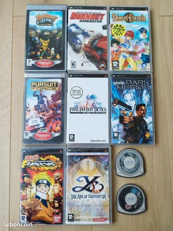 Lot De 7 Jeux PSP + 1 Film UMD - Complets Avec Notices - Occasion