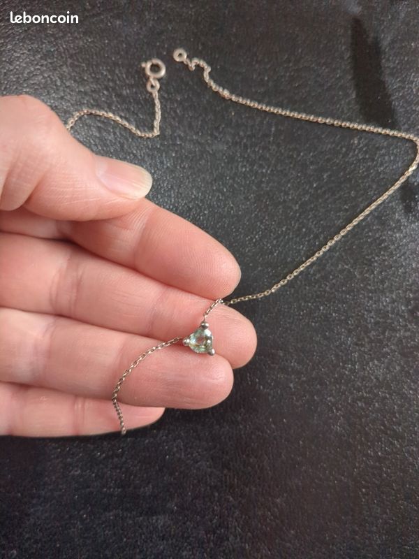Collier argent et topaze bleue (image 2)