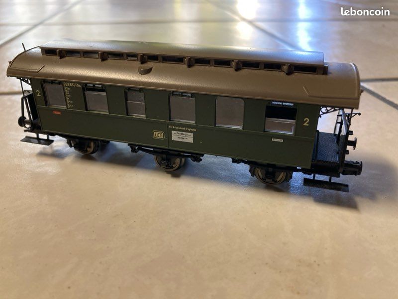 Voiture Voyageurs 2ème Classe DB Fleischmann HO - Vert - Train Électrique
