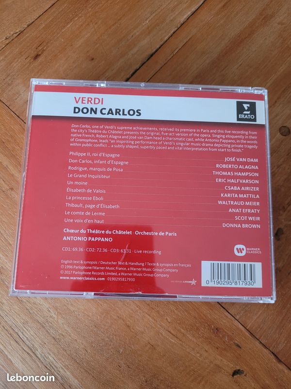 Don Carlos. Verdi. 3 CD. Alagna/ VanDam.. (image 2)