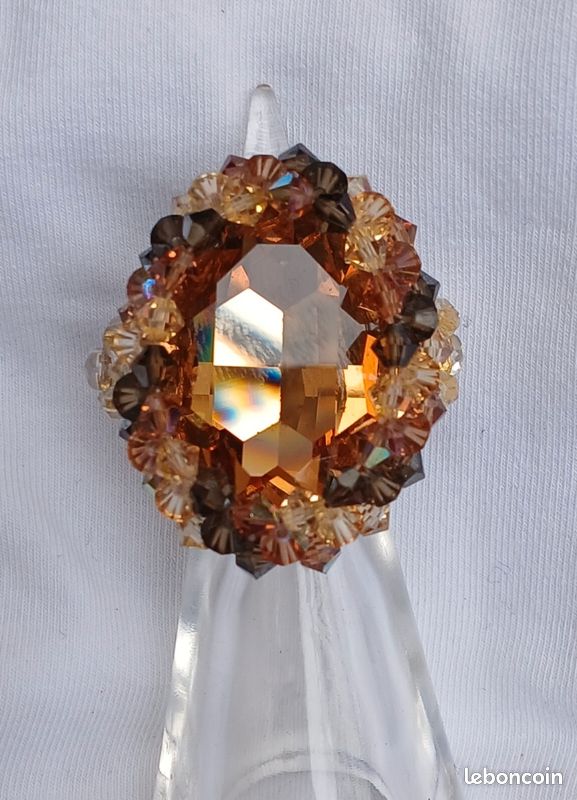 Bague en perles de cristal de swarovski (image 1)