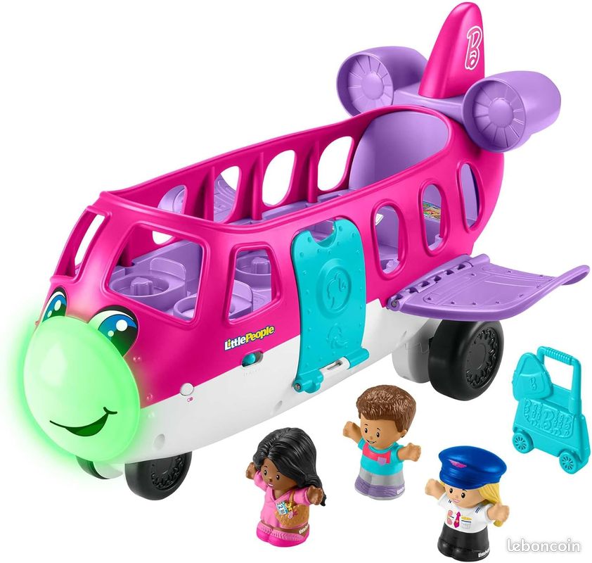 Fisher-Price Petit Avion De Rêve Barbie Présenté par Little People avec 1 Avion, 1 Barbie, 1 Ken, 1 (image 1)