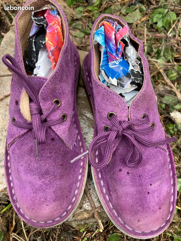 Derby Chaussure Mauve Kickers Mauve Derbies T 23 à Lacets Suédine