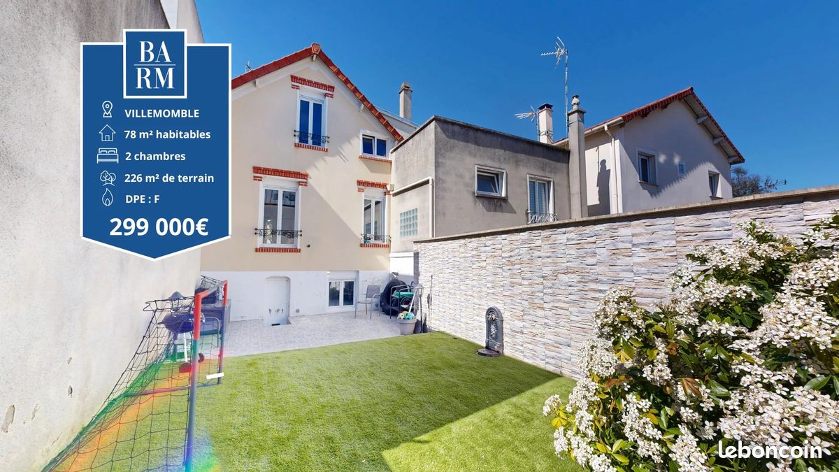 Maison 3 pièces 78 m² · à Villemomble · 78 m² · 299 000 €