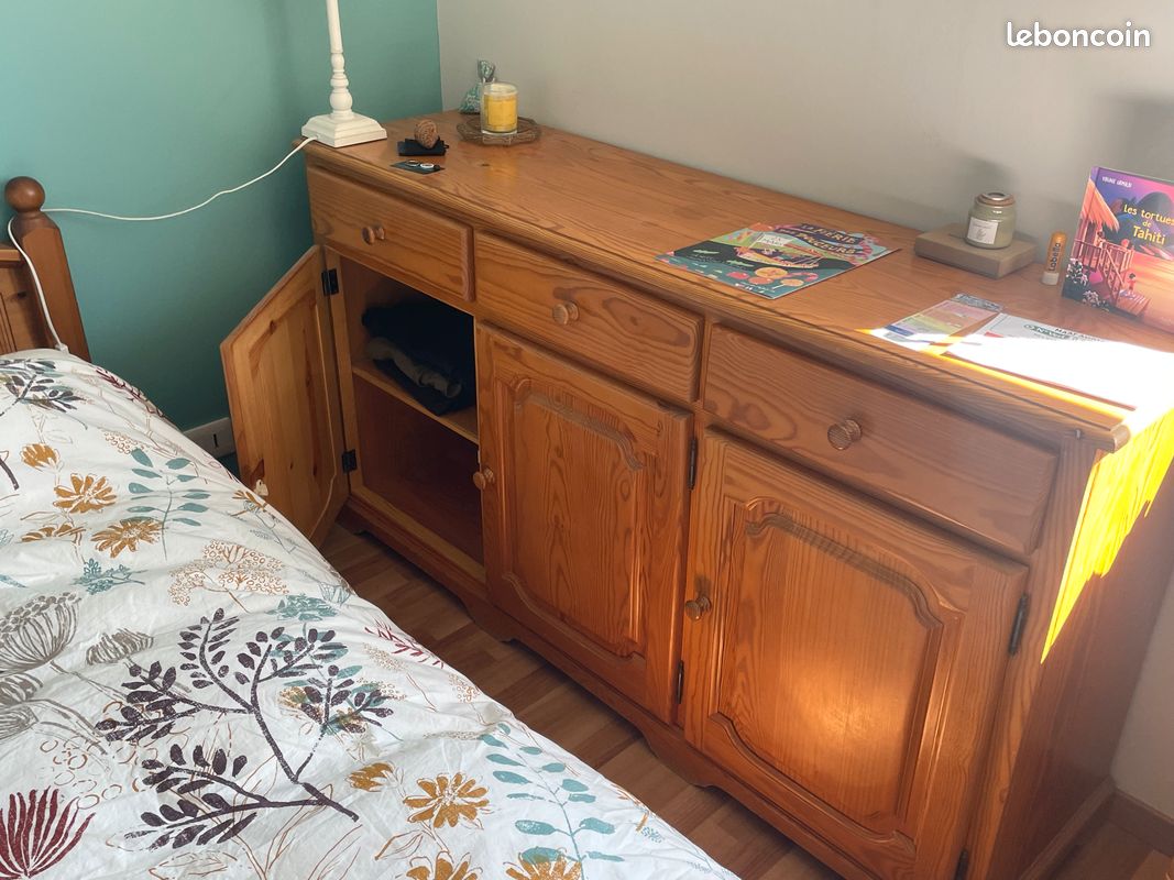 Lit + commode en pin (image 3)