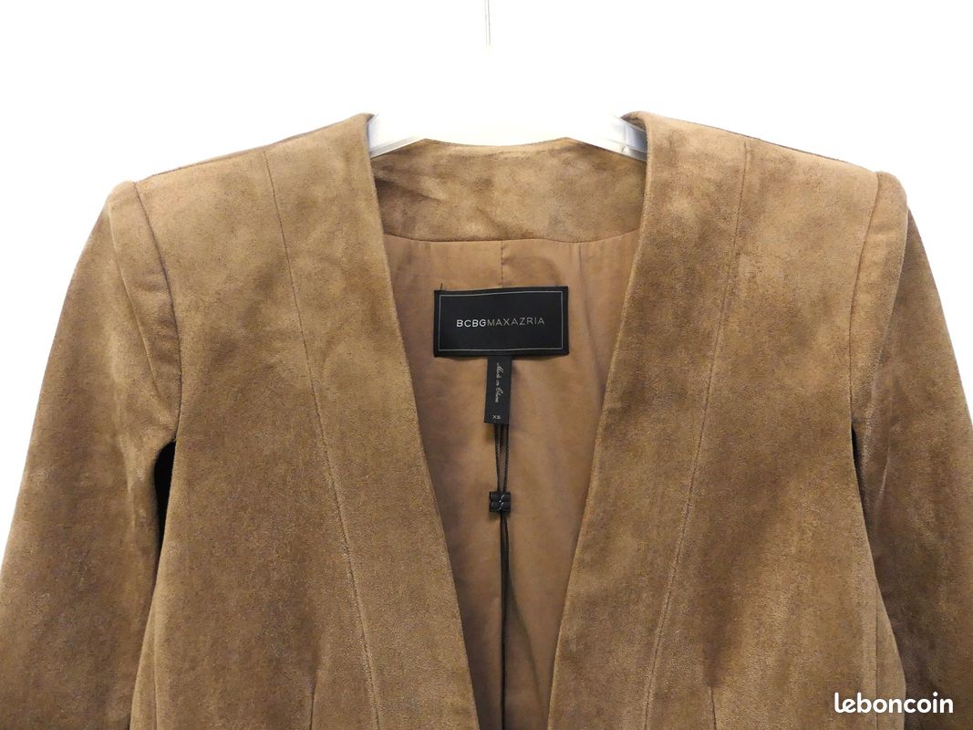 Veste-cape BCBG MAX AZRIA - Taille XS - Imitation Daim Beige - Neuf Sans étiquettes