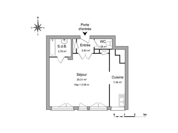 Appartement a louer herblay - 1 pièce(s) - 44 m2 - Surfyn