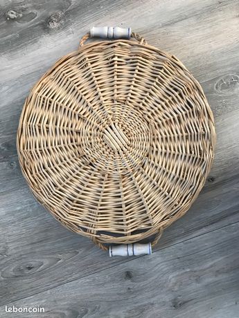 Plateau En Osier Vintage 33 Cm - Pour Fromages, Apéritif Ou Décoration