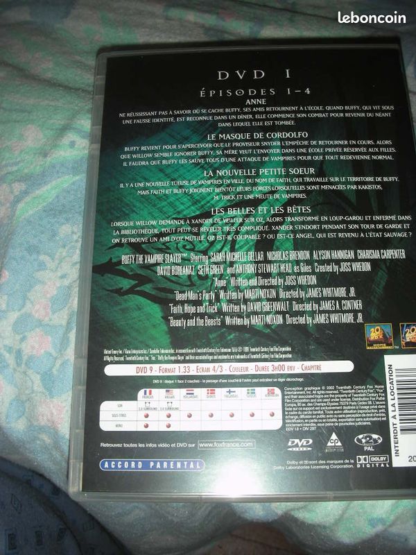 Vent 3 dvd buffy saison 3 parti1 au pris de 7 euros livraison mondiale relais 3 euros (image 3)